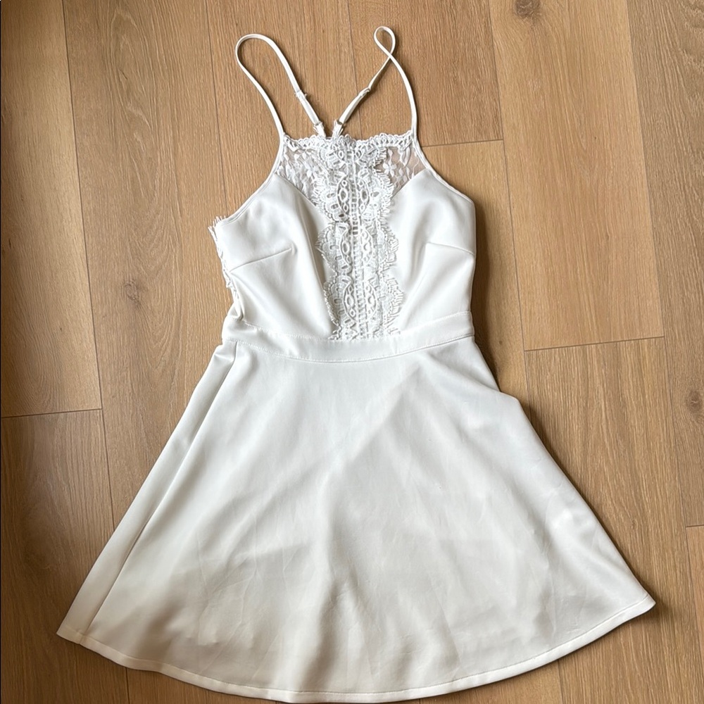 White Lace Detail Dress